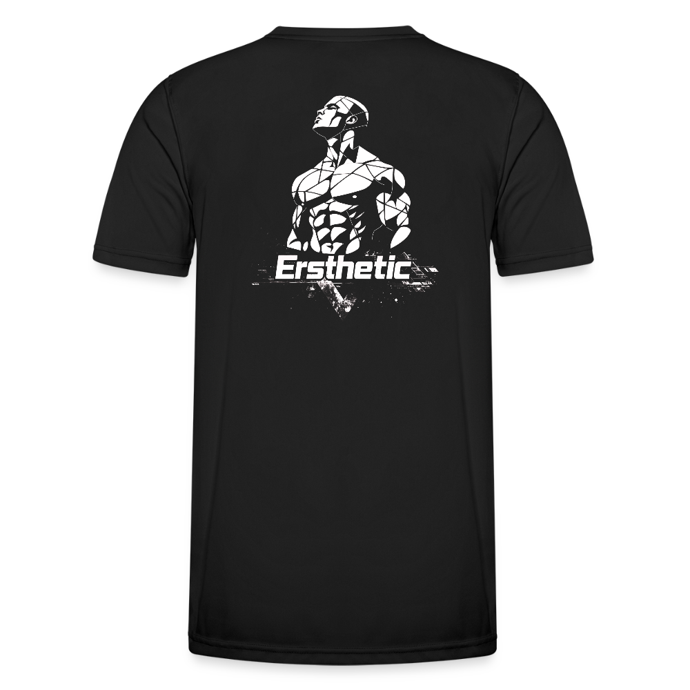 Herren Kurzärmeliges Funktions-T-Shirt Ersthetic white label | "Ersthetic Back" - Schwarz