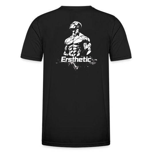 Herren Kurzärmeliges Funktions-T-Shirt Ersthetic white label | "Ersthetic Back" - Schwarz