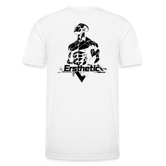 Herren Kurzärmeliges Funktions-T-Shirt Ersthetic black label | "Ersthetic Back" - Weiß